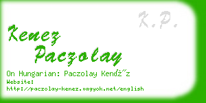 kenez paczolay business card